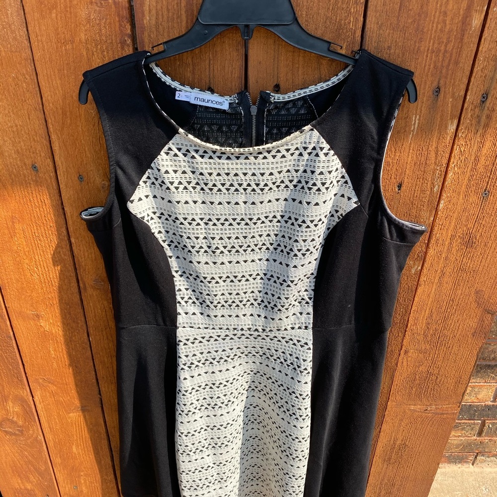 Maurice’s black/tan sleeveless dress.